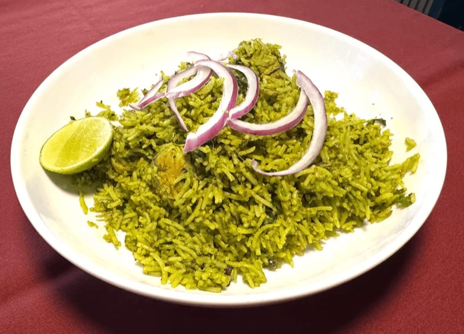 Pachi Mirchi Kodi Pulao.