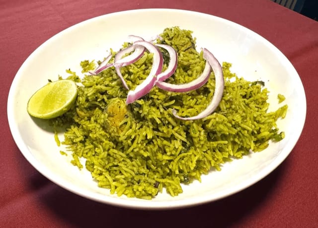 Pachi Mirchi Kodi Pulao.