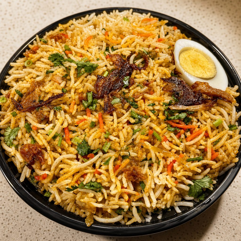 Chicken 65 Biryani.