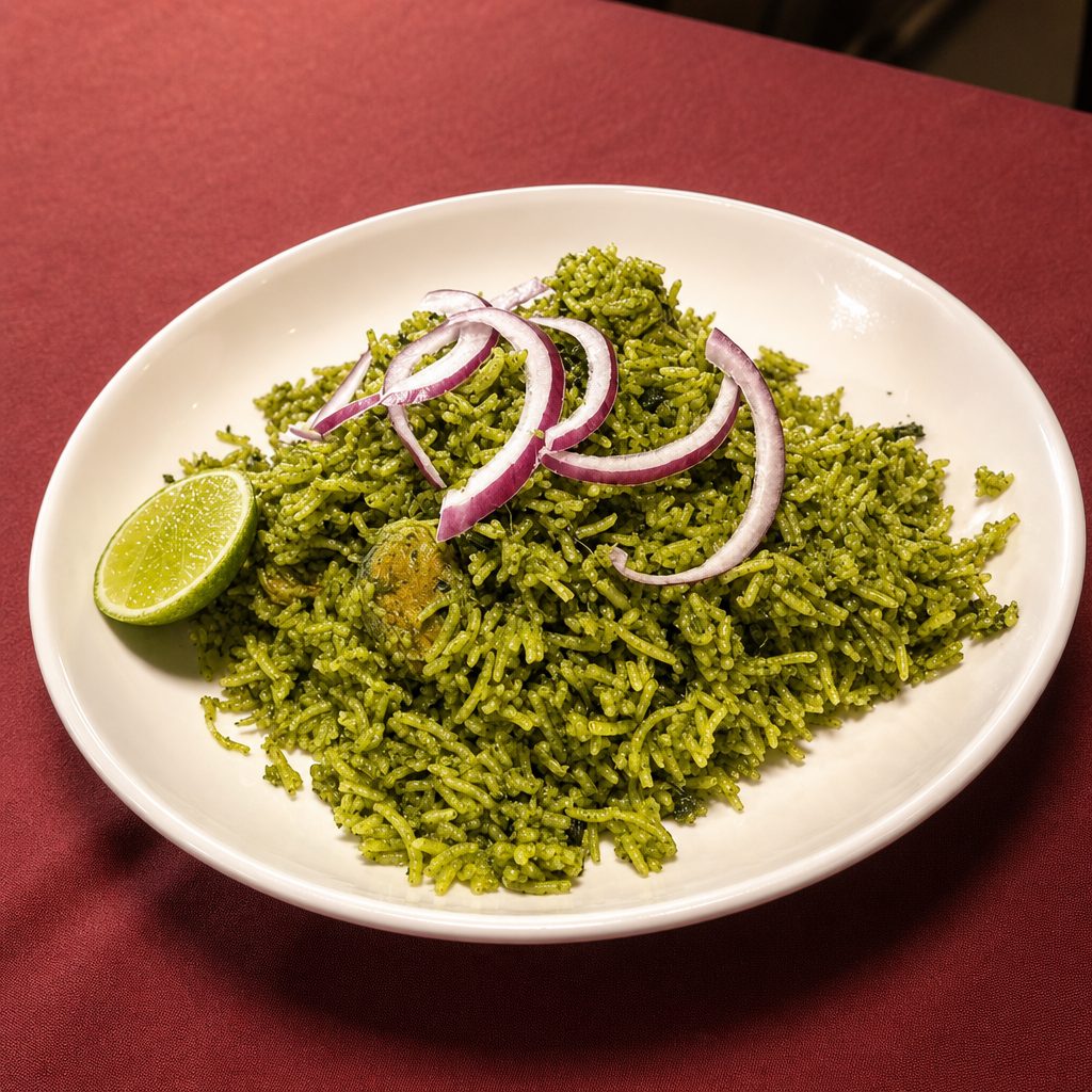 Pachi Mirchi Kodi Pulao.